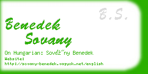 benedek sovany business card